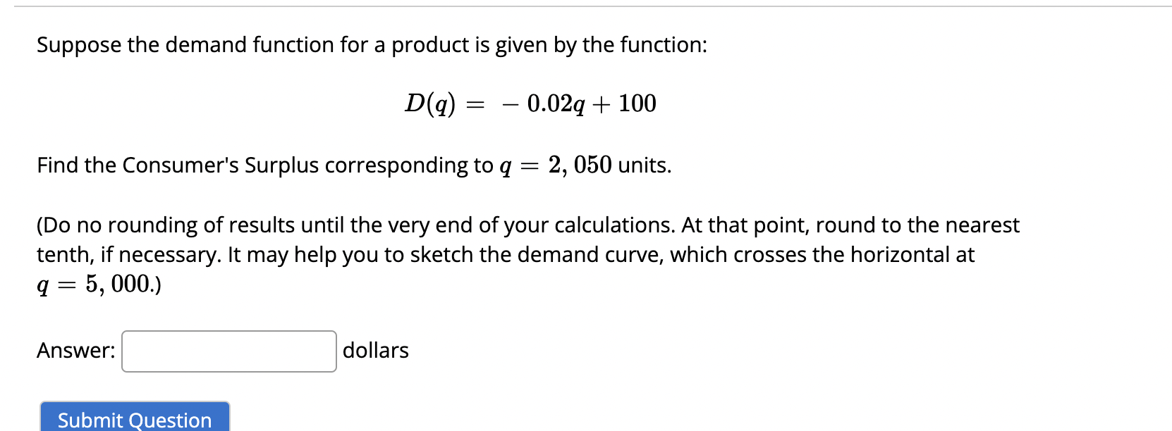 Solved Suppose the demand function for a product is given by | Chegg.com