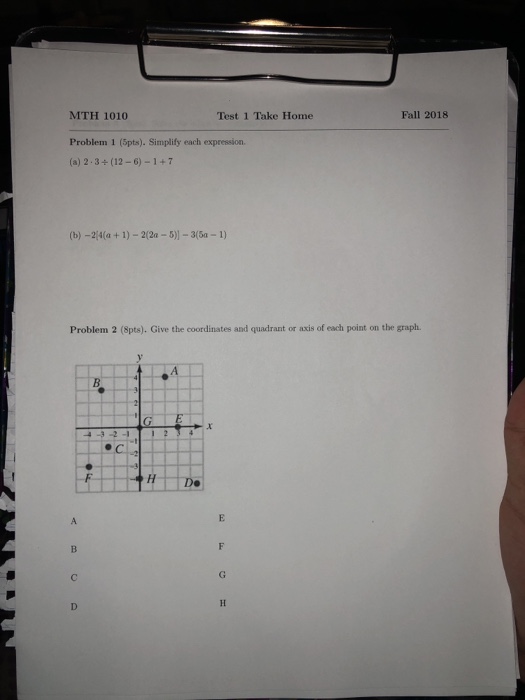 Solved MTH 1010 Test 1 Take Home Fall 2018 Problem 1 (5pts). | Chegg.com