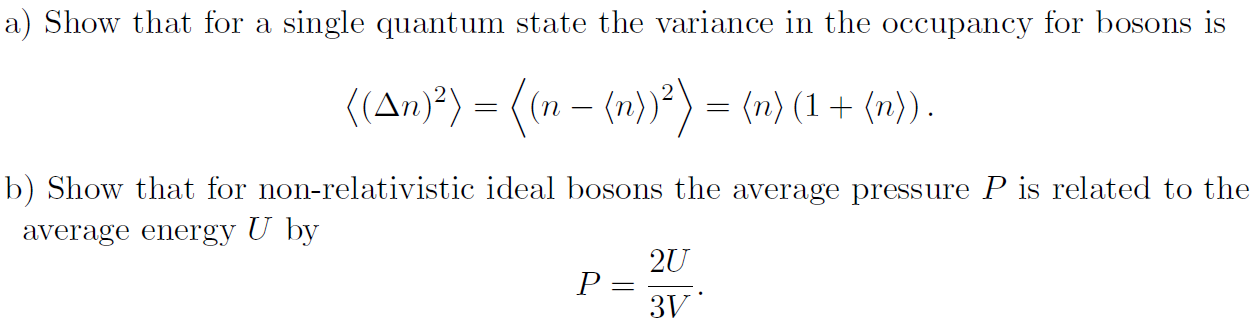 Solved a) Show that for a single quantum state the variance | Chegg.com