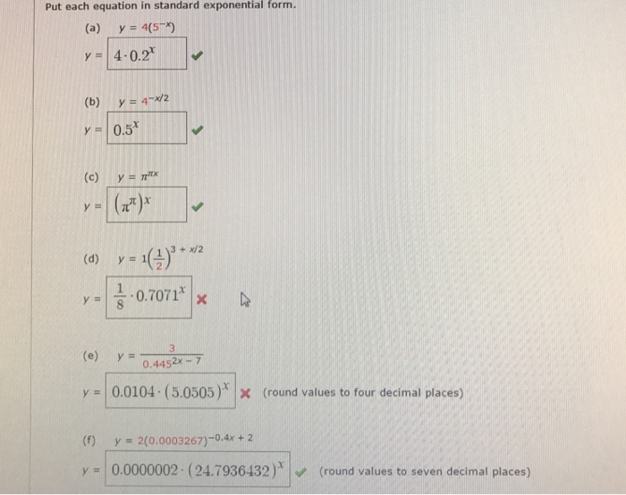 Solved: Put Each Equation In Standard Exponential Form. (a... | Chegg.com