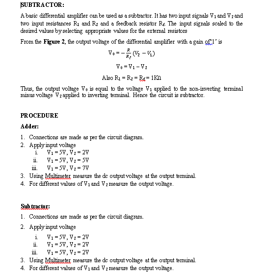 Op Amp Applications Adder Subtractor Comparator Ic Ap vrogue.co