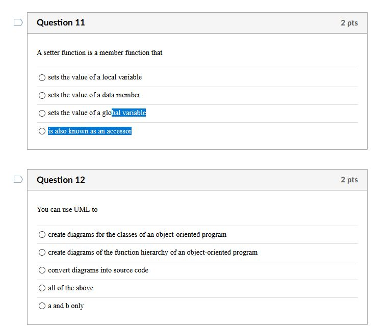 Solved Question 10 2 pts Which members of the following | Chegg.com