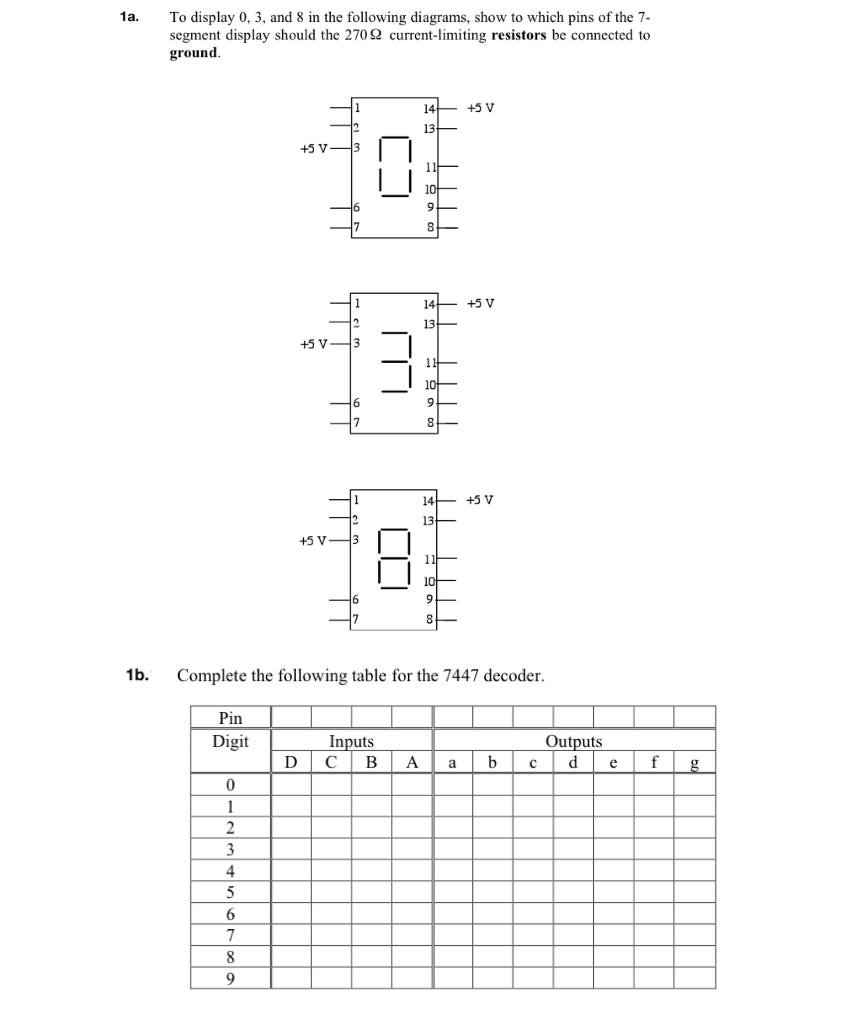 Solved 1a. To display 0.3, and 8 in the following diagrams, | Chegg.com