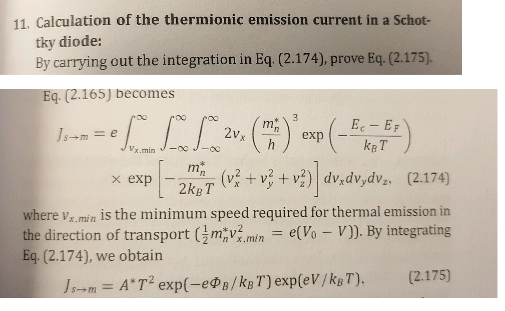 Solved 11. Calculation of the thermionic emission current in