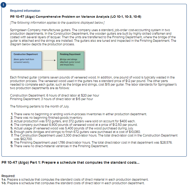 Solved Required Information PR 10-47 (Algo) Comprehenslve | Chegg.com