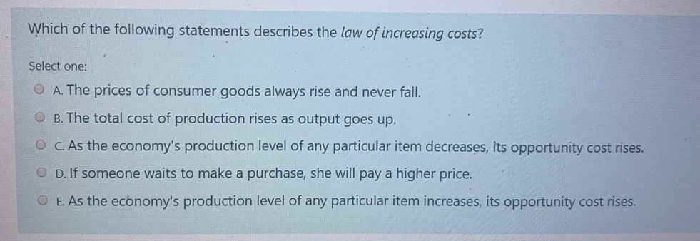 Solved Which of the following statements describes the law | Chegg.com