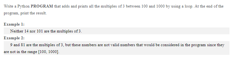 Solved Write a Python PROGRAM that adds and prints all the | Chegg.com