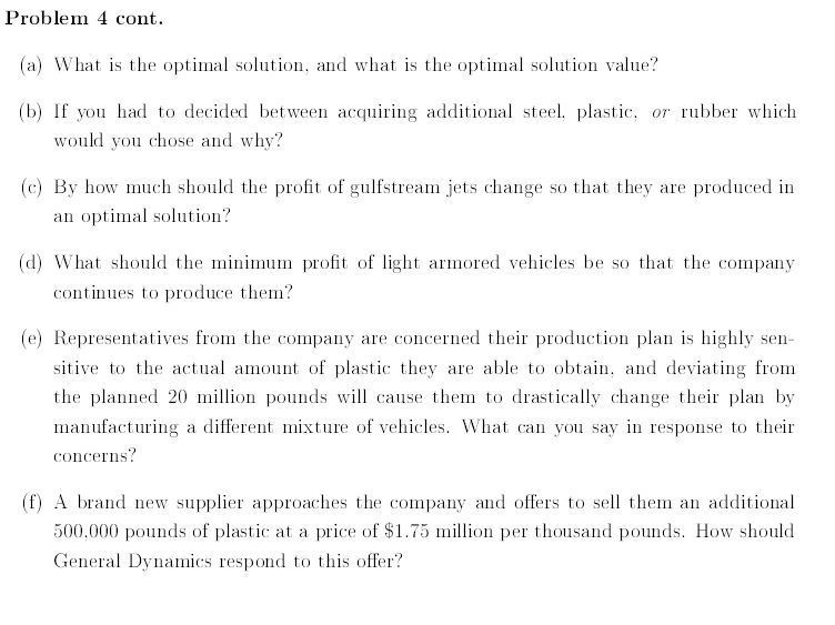 Solved Problem 4 General Dynamics Land Systems Produces A