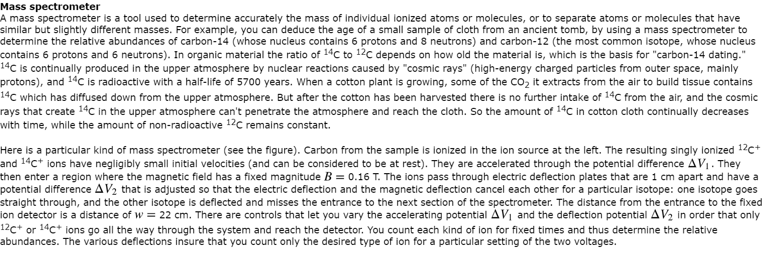 Solved Mass spectrometer A mass spectrometer is a tool used | Chegg.com