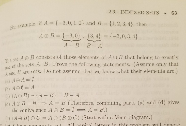 Solved L Let A And B Be Sets. Define The Symmetric | Chegg.com