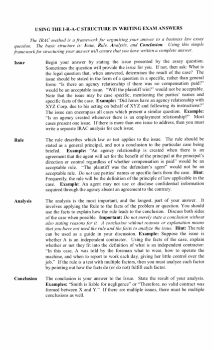 Irac Case Analysis Example