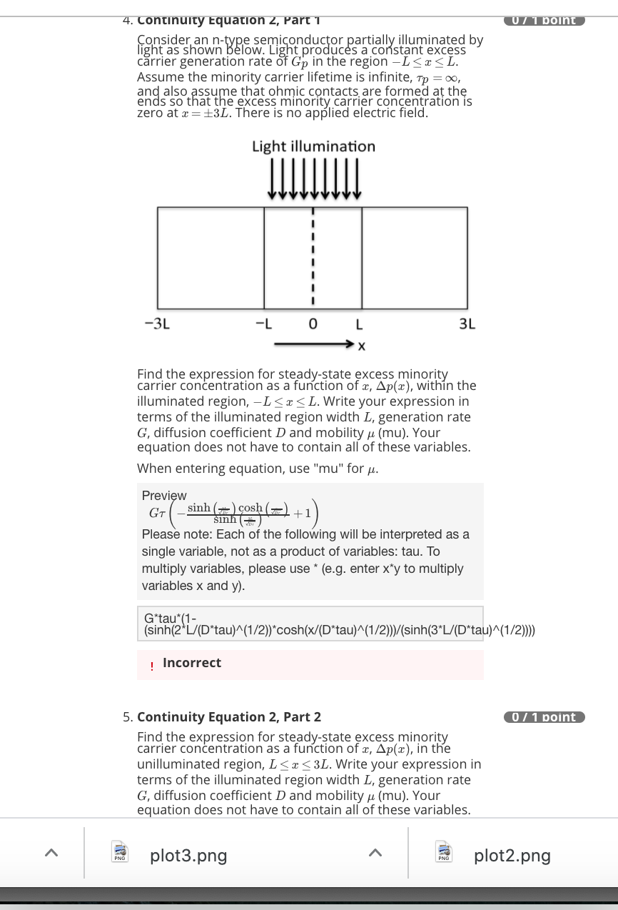 Solved 071 Point 4. Continuity Equation 2, Part 1 Consider | Chegg.com