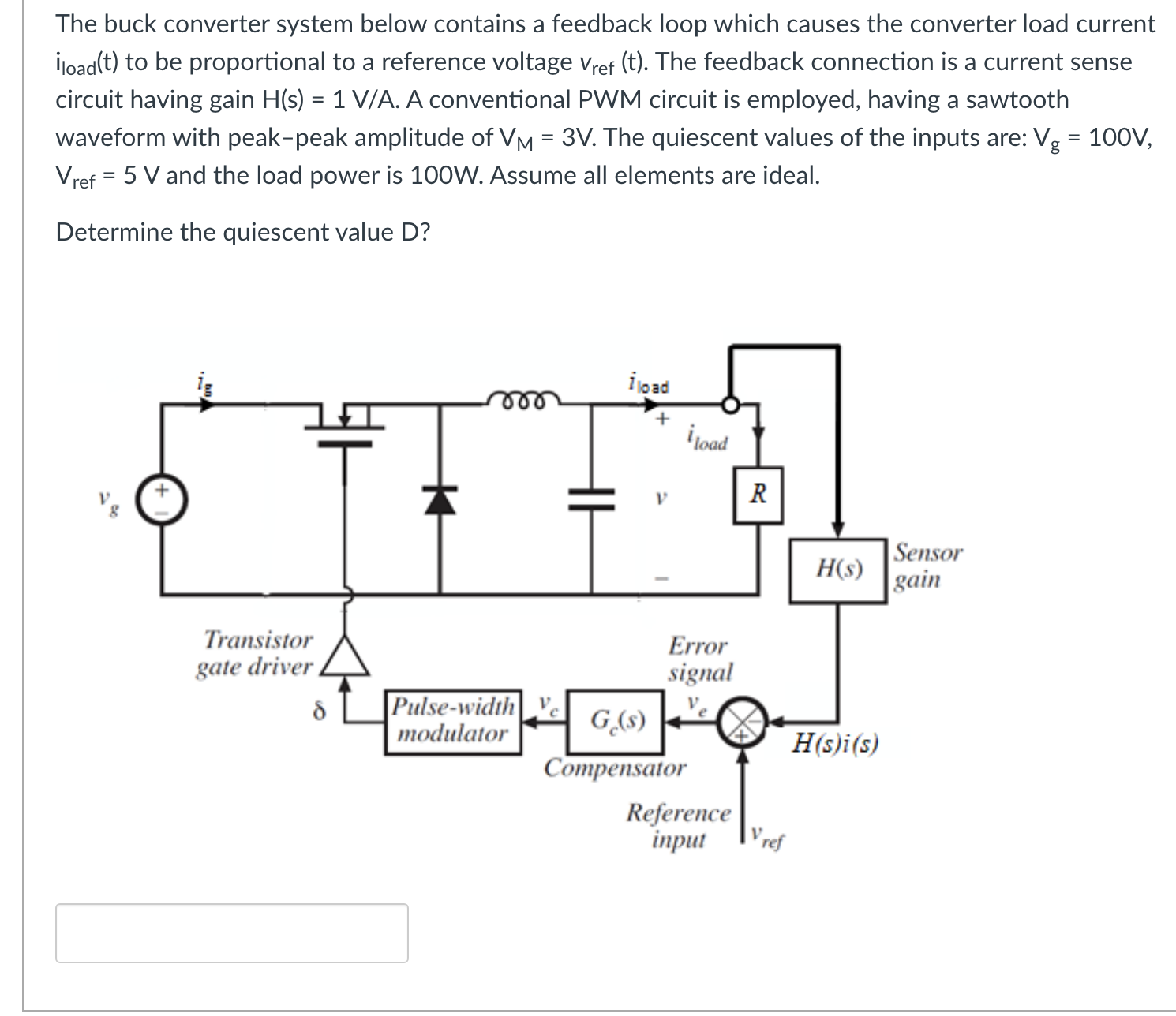 The buck converter system below contains a feedback | Chegg.com