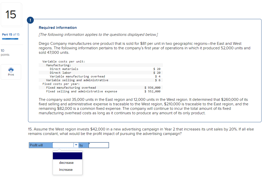 Solved 15 Part 15 of 15 10 points Print Required information | Chegg.com