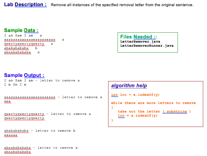 Solved Lab Description Remove all instances of the specified | Chegg.com