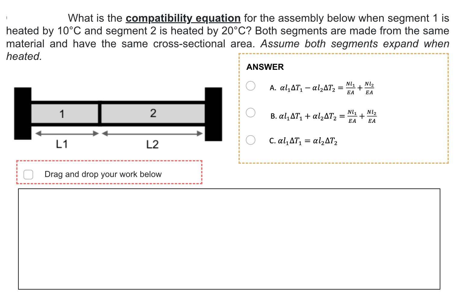 Solved What is the compatibility equation for the assembly | Chegg.com