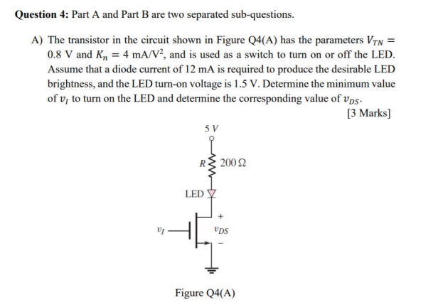 Solved B) The parameters of the transistor in the circuit | Chegg.com