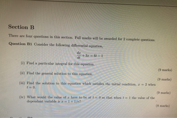 Solved Section B There are four questions in this section. | Chegg.com