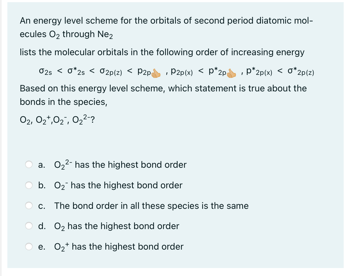 An energy level scheme for the orbitals of second period diatomic molecules \( \mathrm{O}_{2} \) through \( \mathrm{Ne}_{2} \
