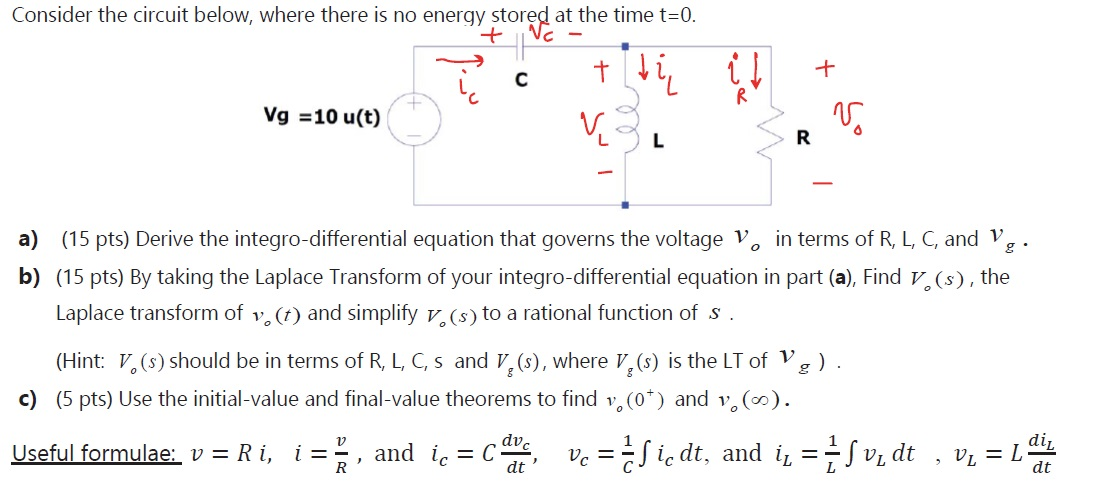 Solved Consider The Circuit Below Where There Is No Ener Chegg Com