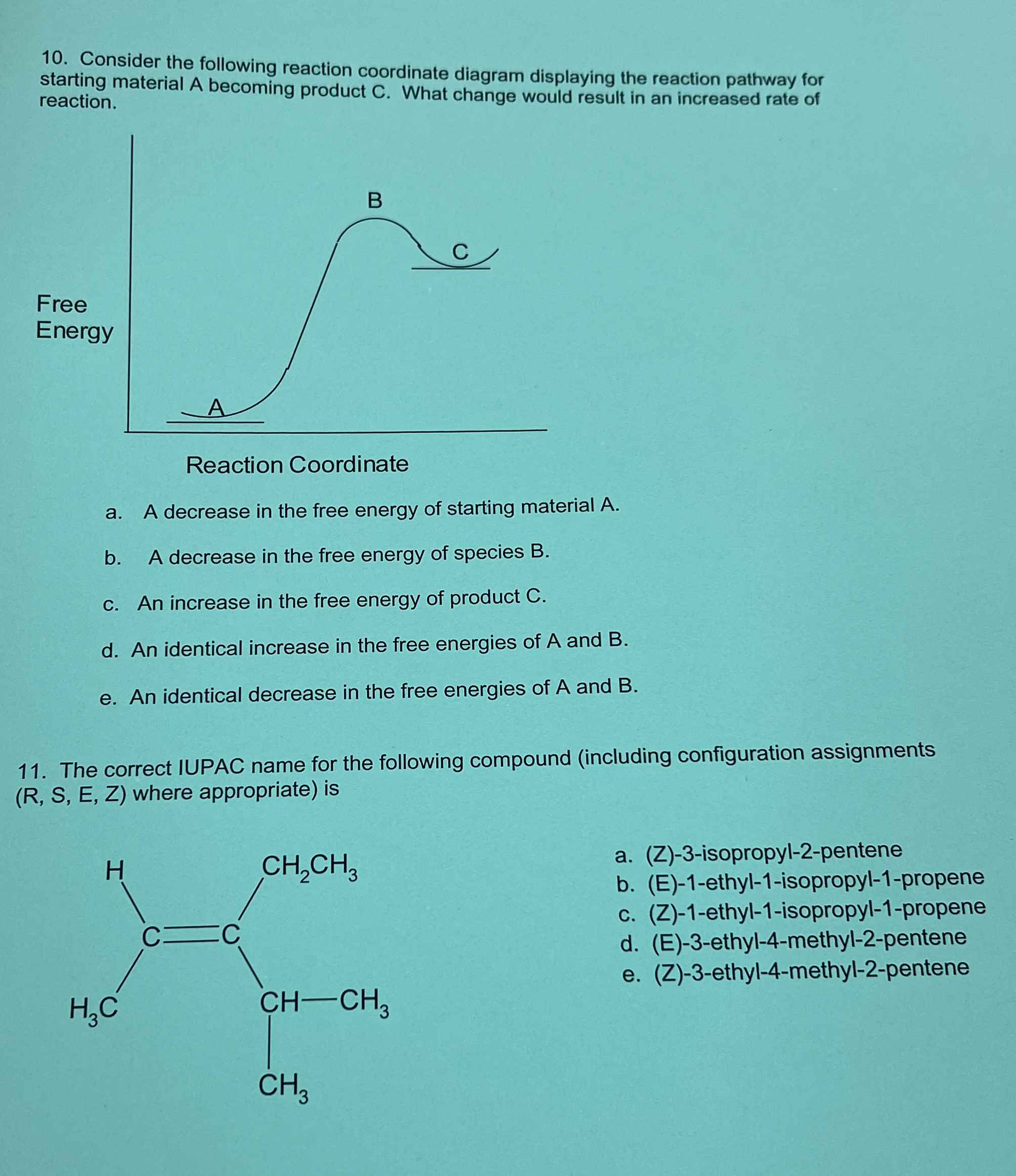 Solved Consider the following reaction coordinate diagram | Chegg.com