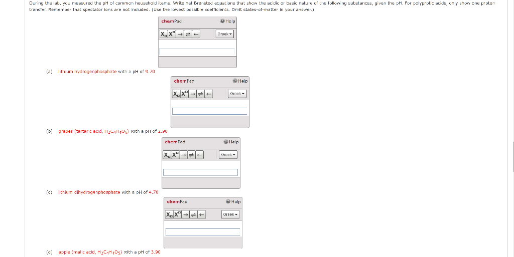 During the lab, you measured the pH of common