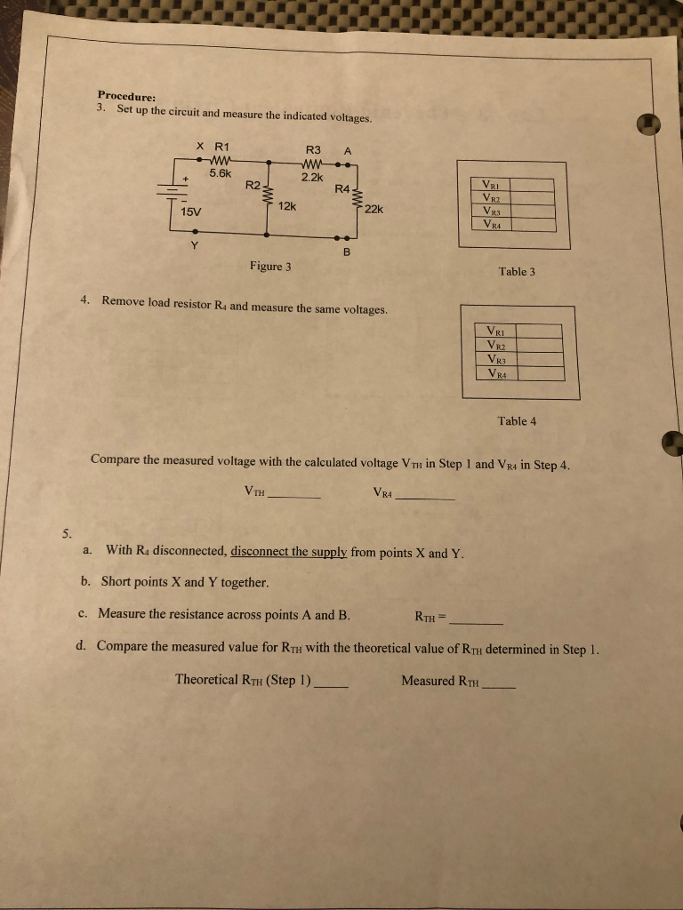 Solved Procedure: 3. Set up the circuit and measure the | Chegg.com