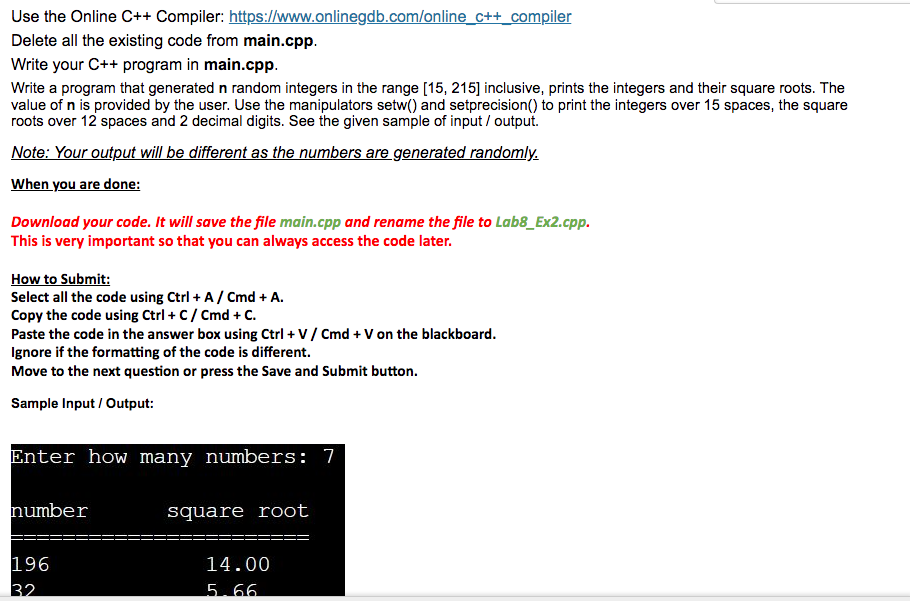 Solved Write your C++ program in main.cpp. Write a program | Chegg.com