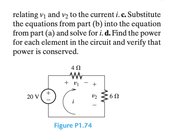 Solved P1.74. Consider the circuit shown in Figure P1.74. a. | Chegg.com