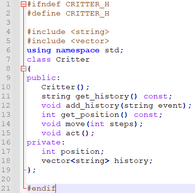 Solved The Critter class is a base class with some basic | Chegg.com