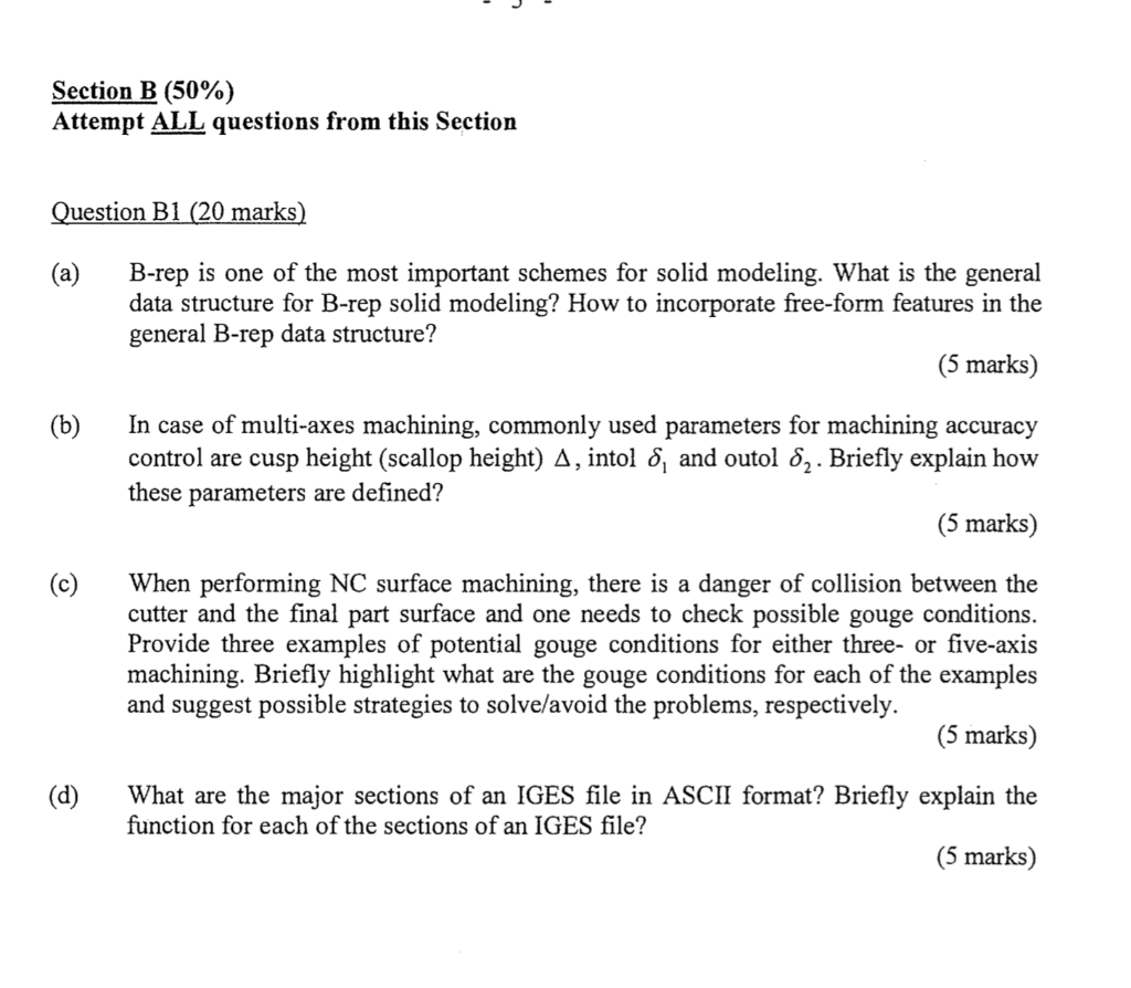 Section B (50%) Attempt ALL Questions From This | Chegg.com