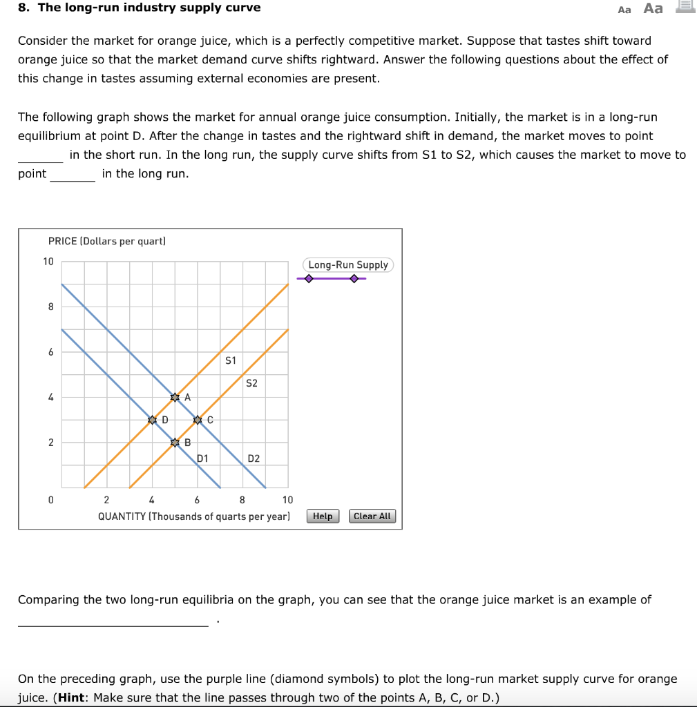 8. The long-run industry supply curve Consider the | Chegg.com