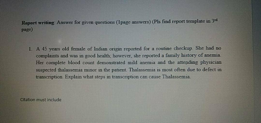 Solved Report Writing Answer For Given Questions 1page Chegg Com