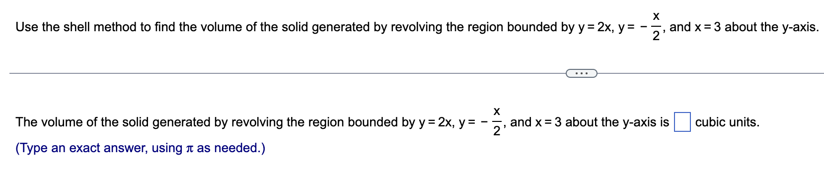 Solved Use the shell method to find the volume of the solid | Chegg.com