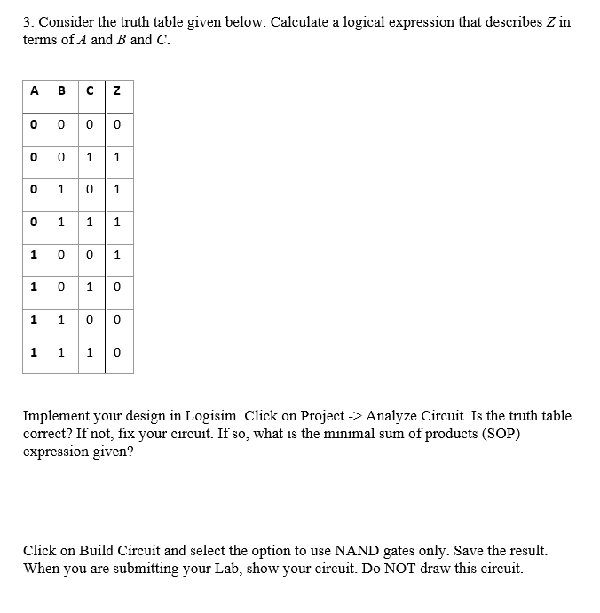 Solved 3 Consider The Truth Table Given Below Calculate A 0139