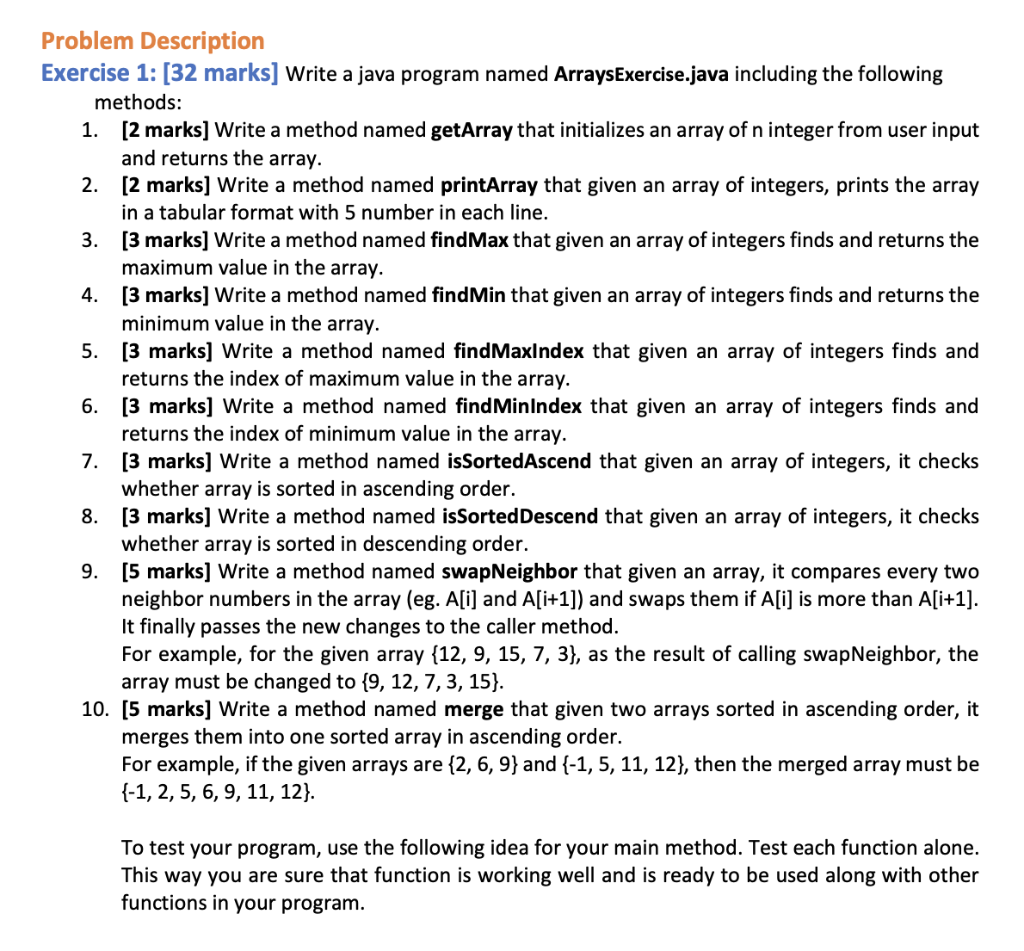 Solved Problem Description Exercise 1: [32 marks] Write a | Chegg.com