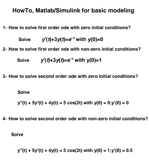 How To, Matlab/Simulink for basic modeling 1- How to | Chegg.com