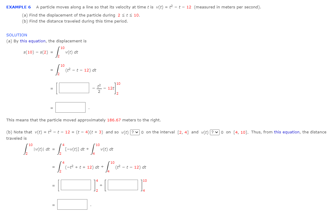 Solved EXAMPLE 6 A Particle Moves Along A Line So That Its | Chegg.com