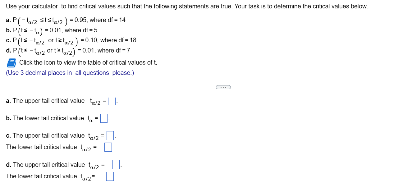use-your-calculator-to-find-critical-values-such-that-chegg