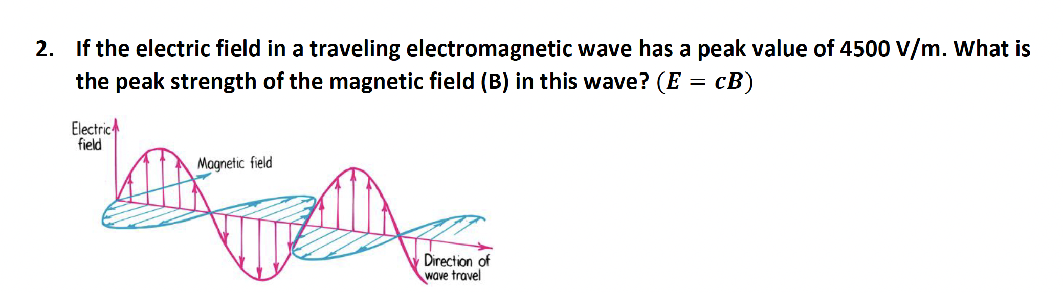 Solved 2. If the electric field in a traveling | Chegg.com
