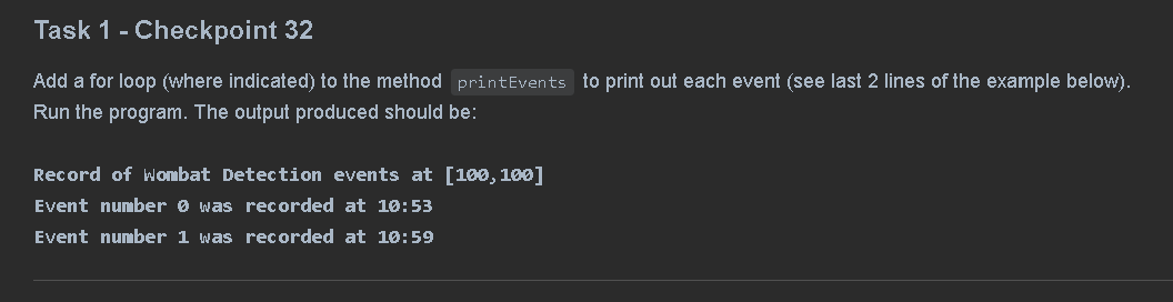 Solved Task 1 - Checkpoint 32 Add a for loop (where | Chegg.com