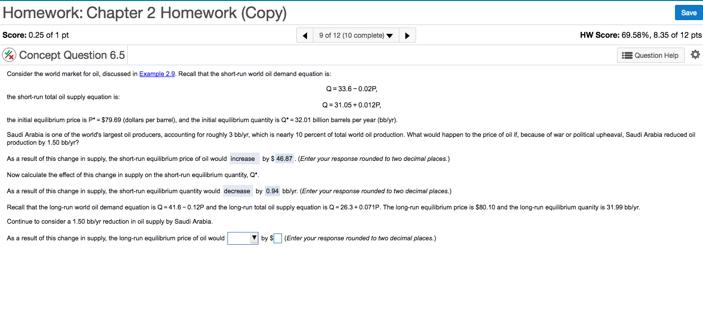 Solved Homework: Chapter 2 Homework (Copy) Save Score: 0.25 | Chegg.com