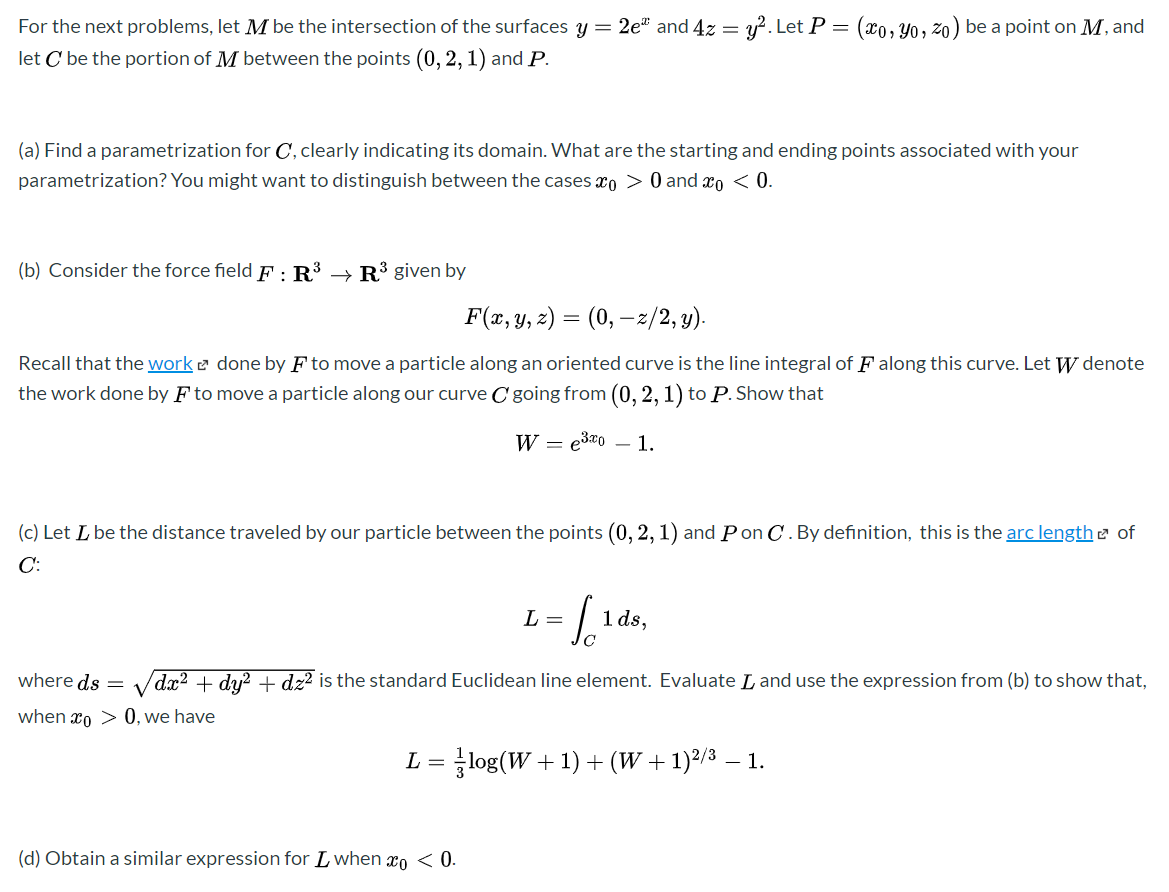 Solved For The Next Problems Let M Be The Intersection O Chegg Com