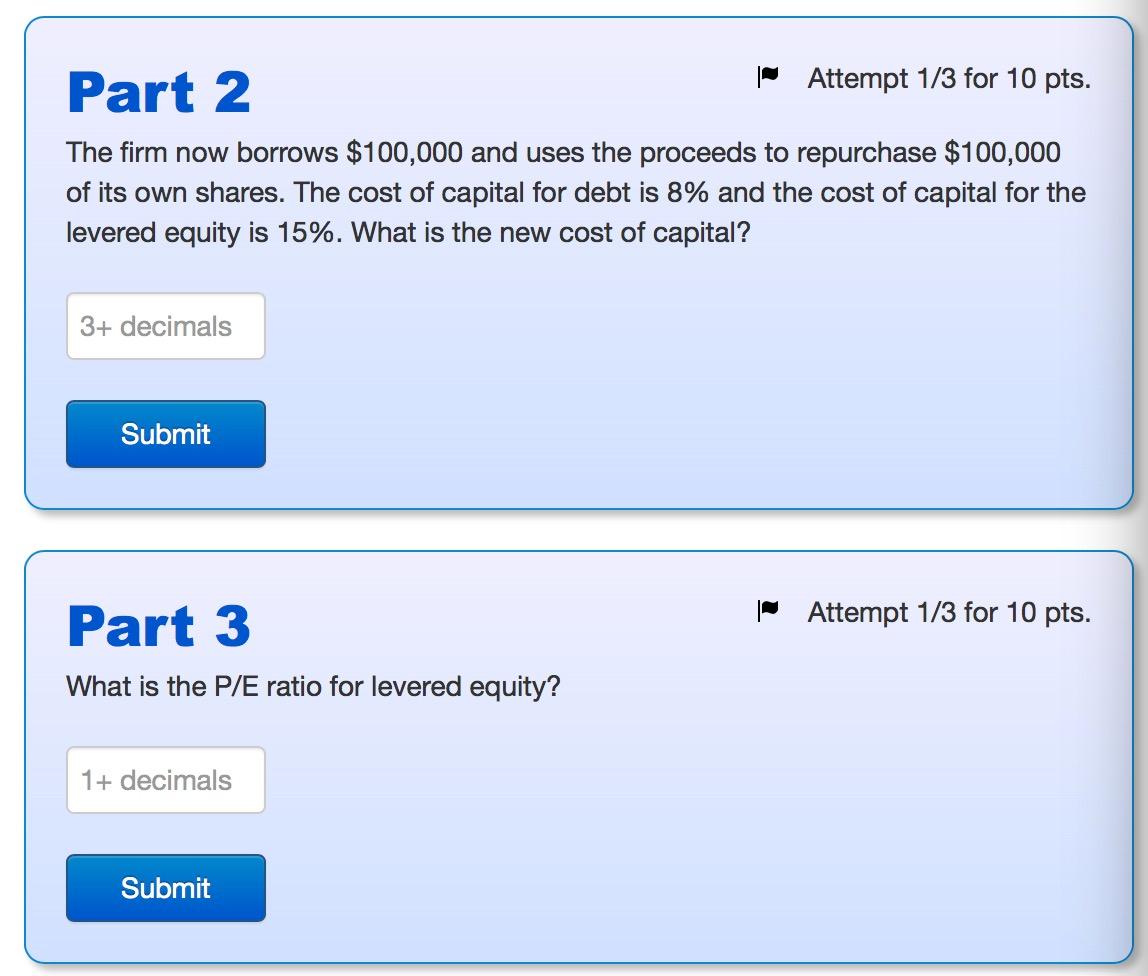 Solved Problem 8 Intro An All-equity Firm Has A Market Value | Chegg.com