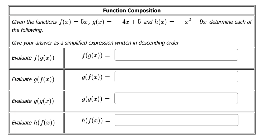 Solved Given F X X3 7 G X X−1andh X √x ﻿ ﻿evaluate The