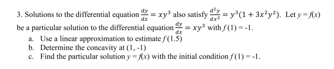 Solved dx 3. Solutions to the differential equation ay = xy3 | Chegg.com