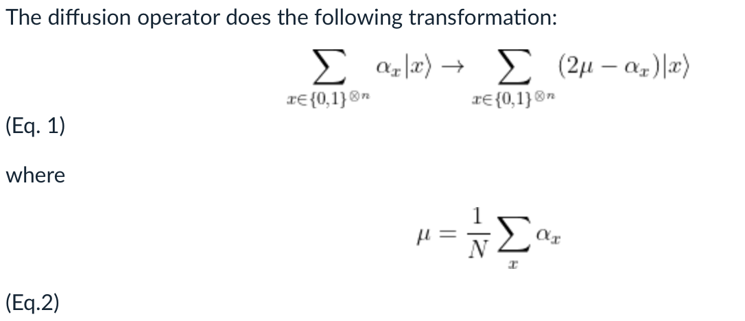 Solved The diffusion operator does the following | Chegg.com