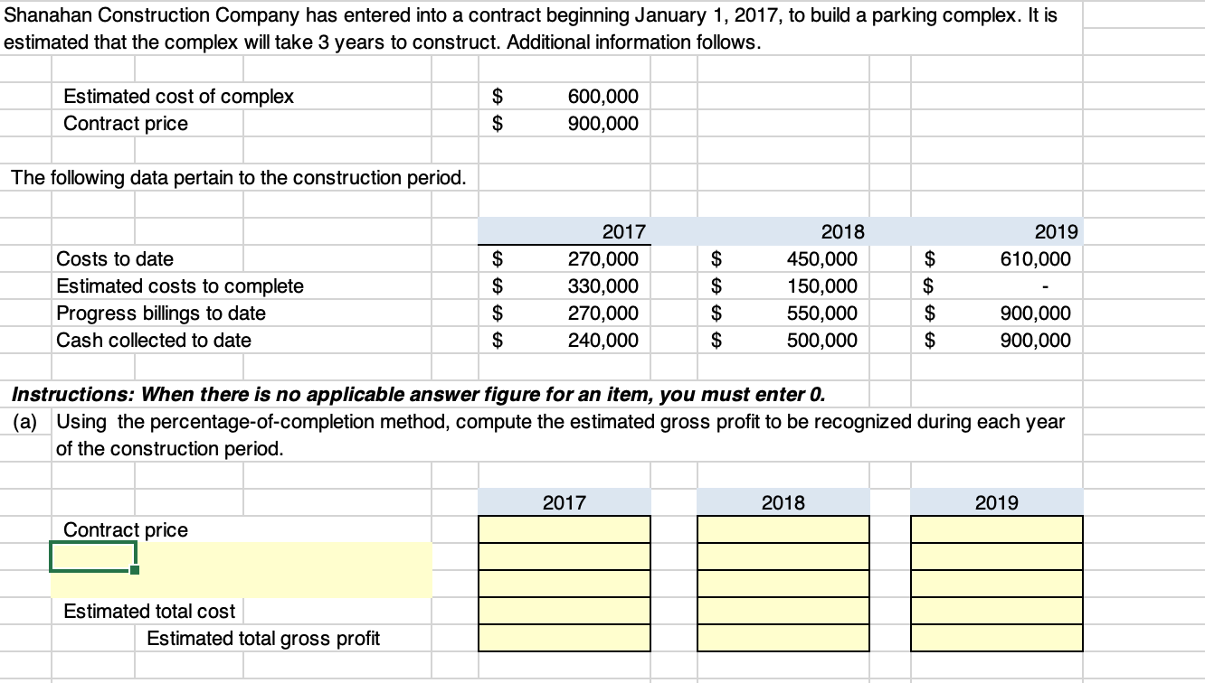 Shanahan Construction Pany Has Entered Into A Chegg 