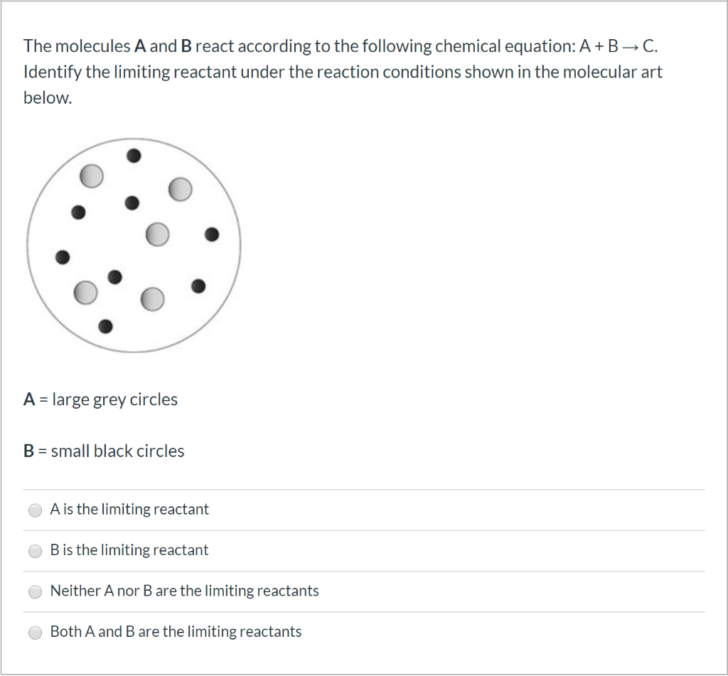 Solved The Molecules A And B React According To The | Chegg.com