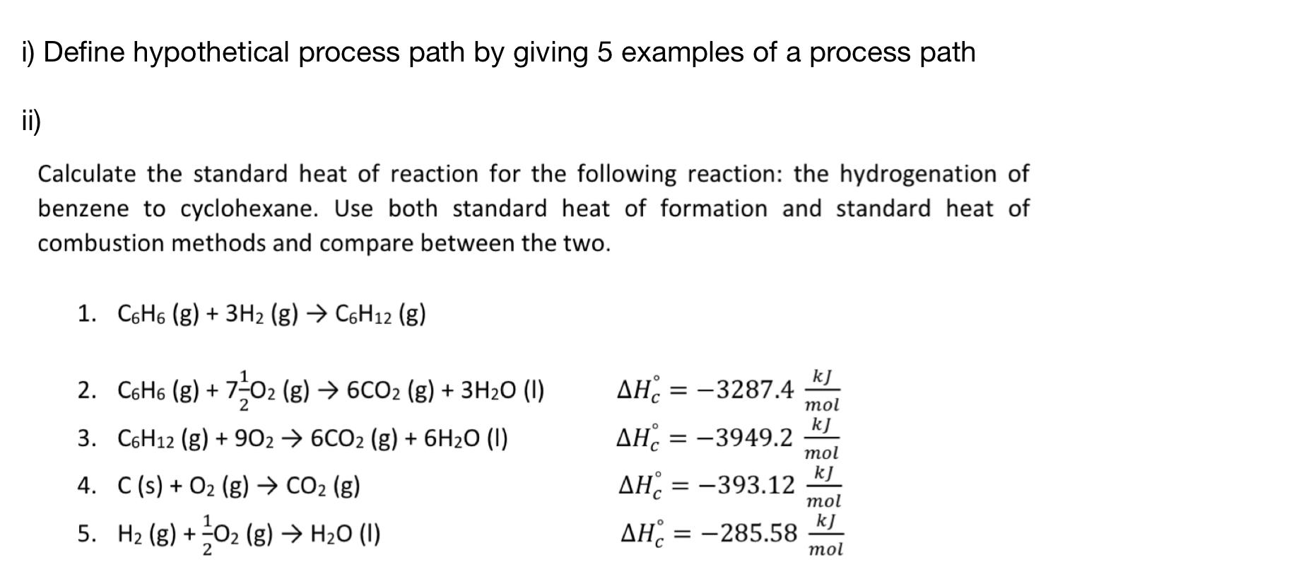 Solved how do I find standard heat of formation using